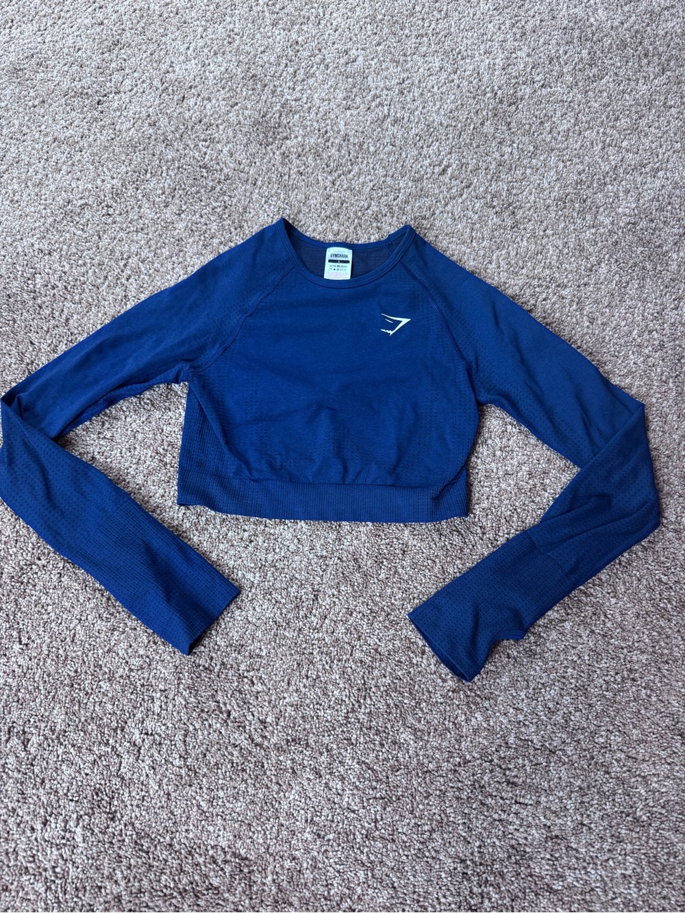 Gymshark Royal Blue Cropped Long Sleeve Top